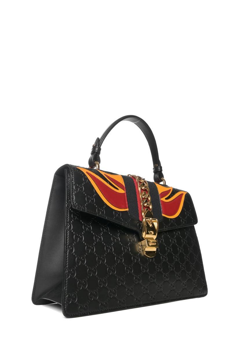 Gucci Medium Guccissima Flame Sylvie Purse