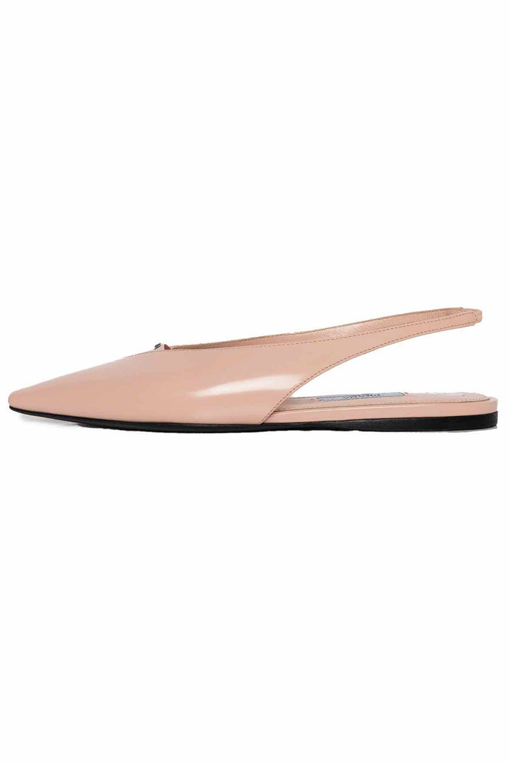 Prada Size 35.5 Patent Leather Slingback Flats