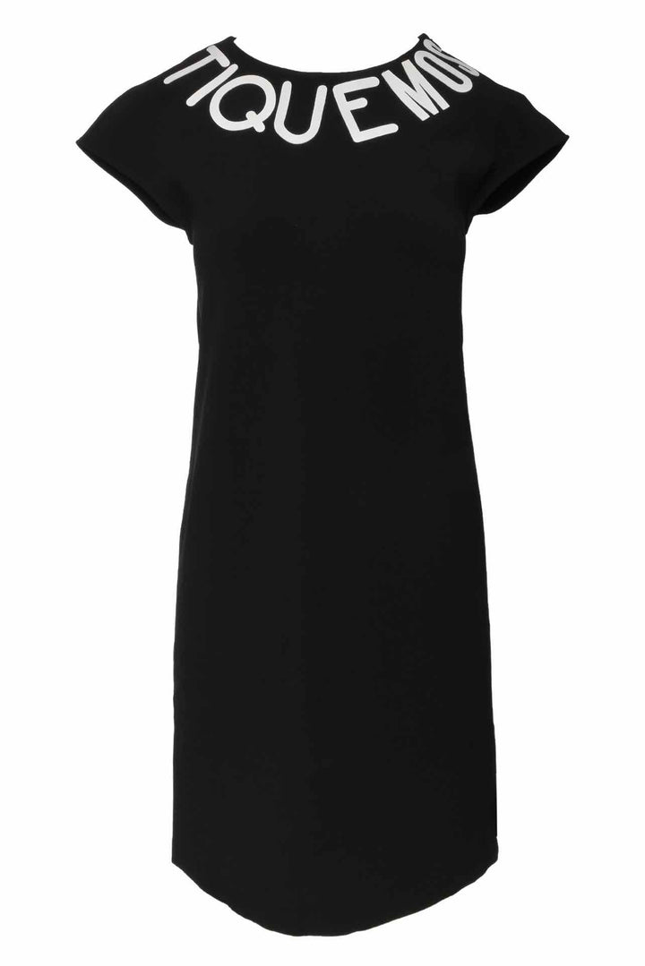 Boutique Moschino Size 4 Logo Applique Collar Sleeveless Dress