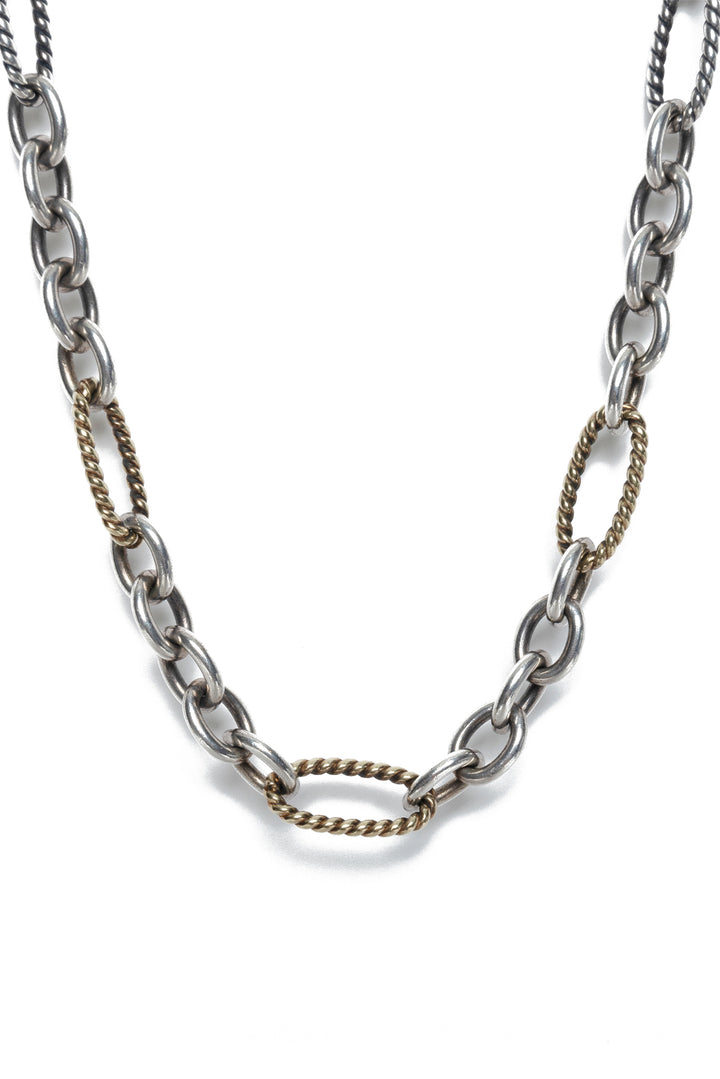 David Yurman Sterling Silver & 18K Gold Figaro Chain Necklace