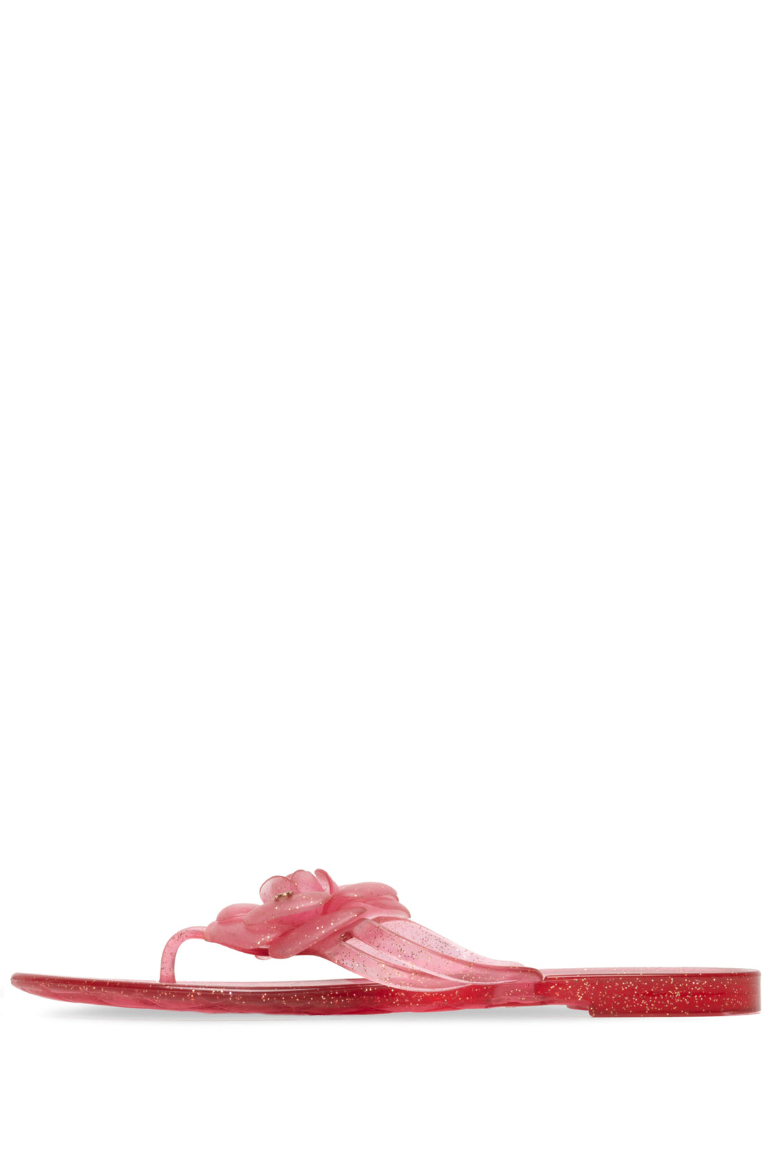 Chanel Size 39 Jelly Camellia Glitter Thong  Sandals