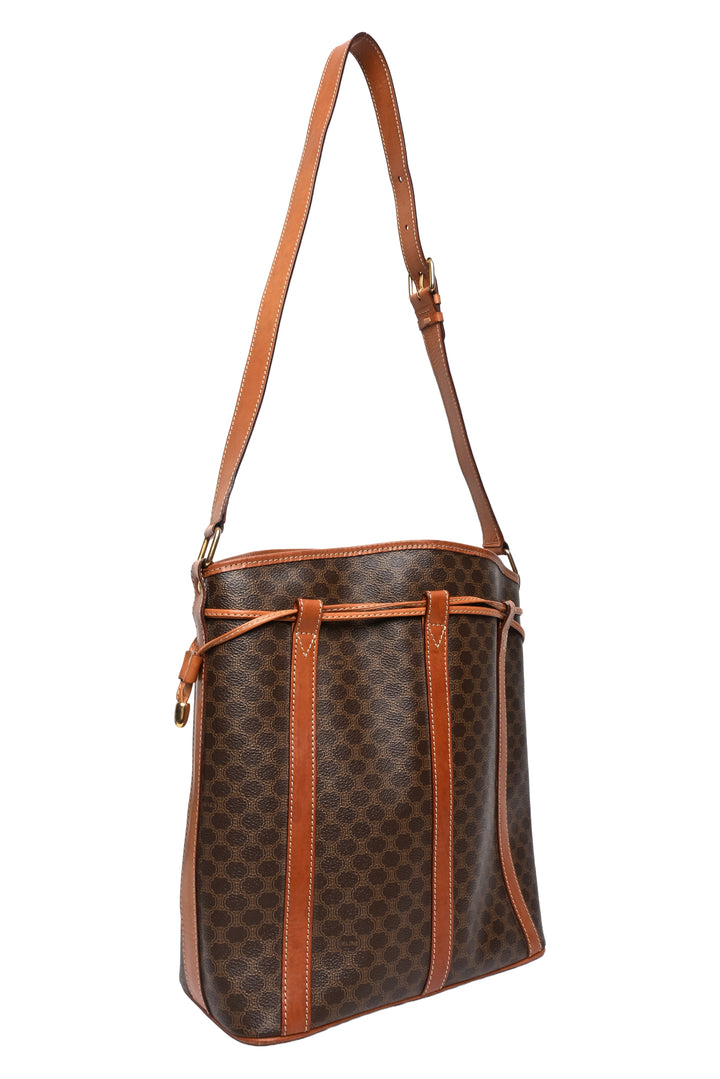 Celine Vintage Macadam PVC Drawstring Shoulder Bag