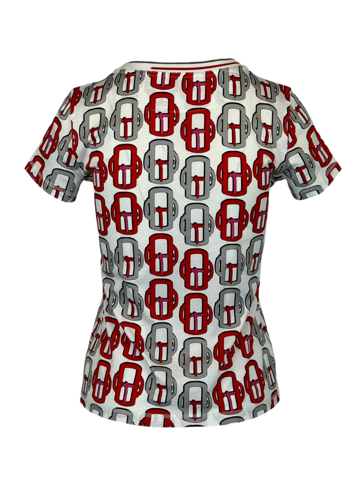 Hermes Size 34 Printed Cotton T-Shirt