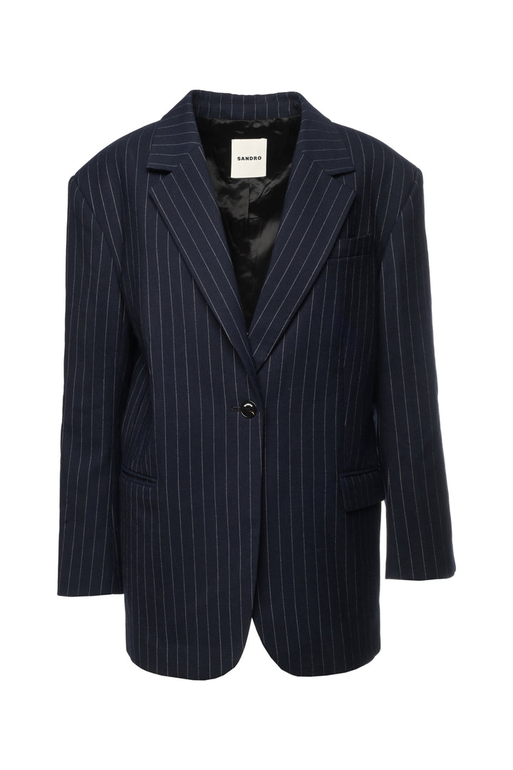 Sandro Size 8 Pinstripe Oversize Blazer