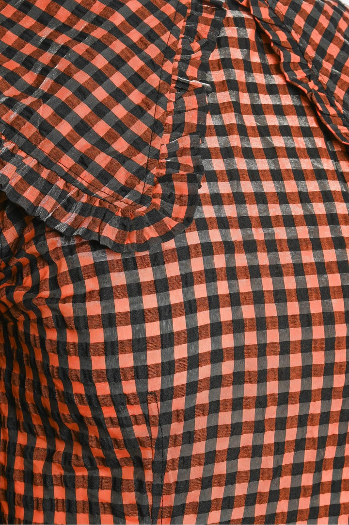 Ganni Size 34 Seersucker Gingham Mini Dress