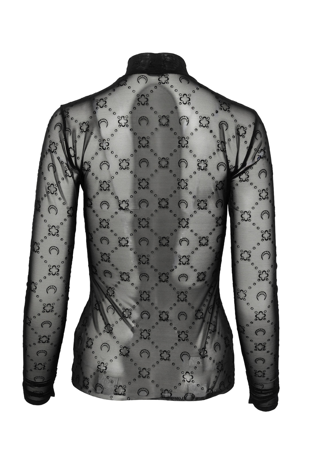 Marine Serre Size S Moonogram-Flocked Mesh Top