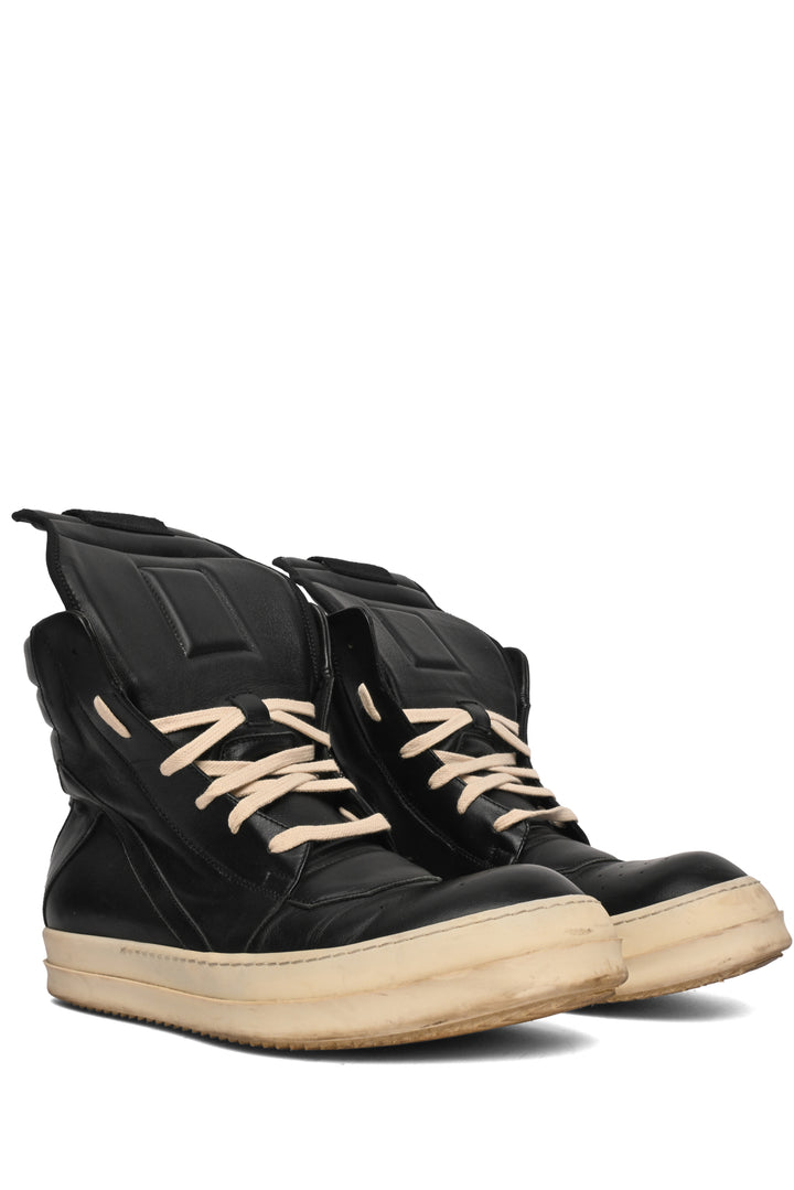 Mens Shoe Size 41 Rick Owens Men's Geobasket High Top Leather Sneakers