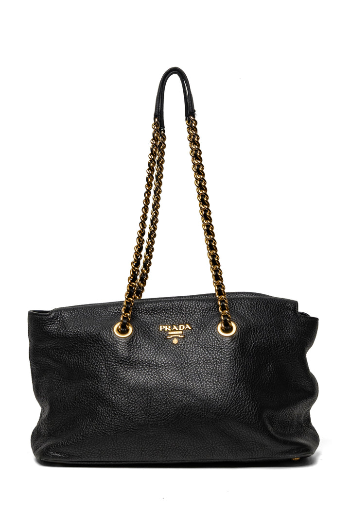 Prada Grained Leather Chain Strap Shoulder Bag