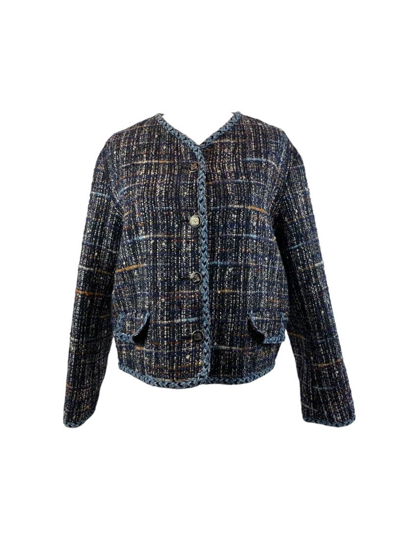 Sandro Size 42 Cropped Tweed Jacket