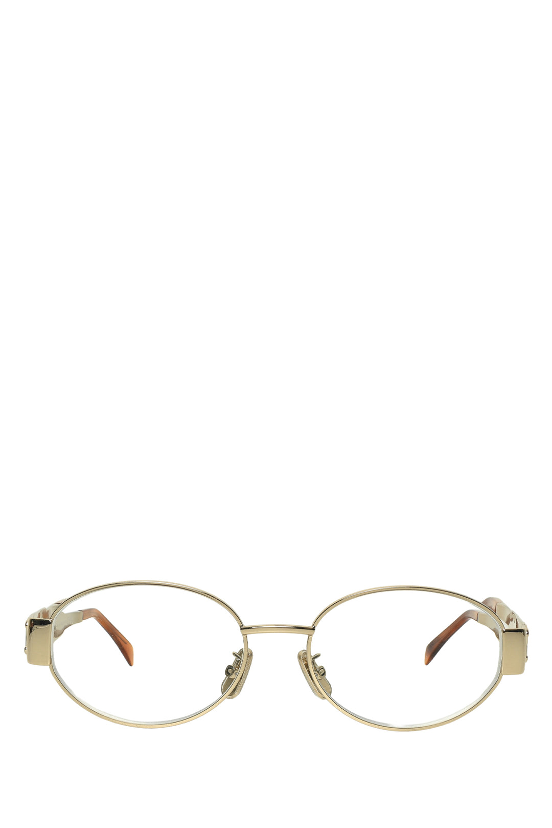 Celine Metal Triomphe Logo Oval Frame Eyewear