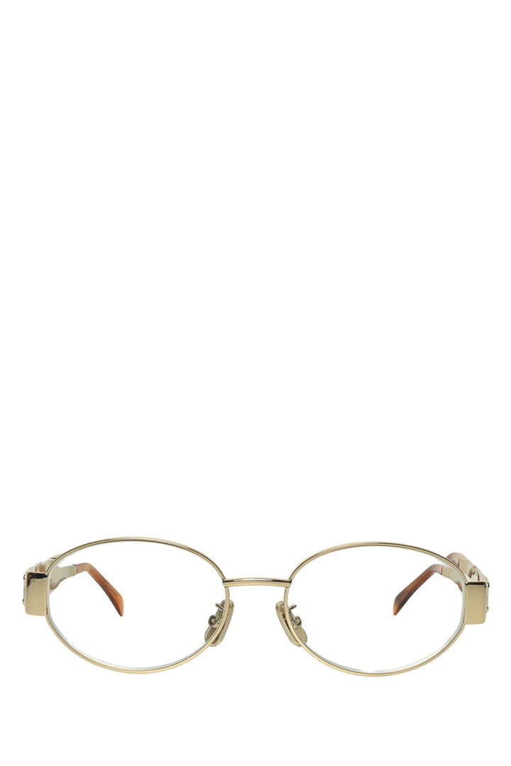 Celine Metal Triomphe Logo Oval Frame Eyewear