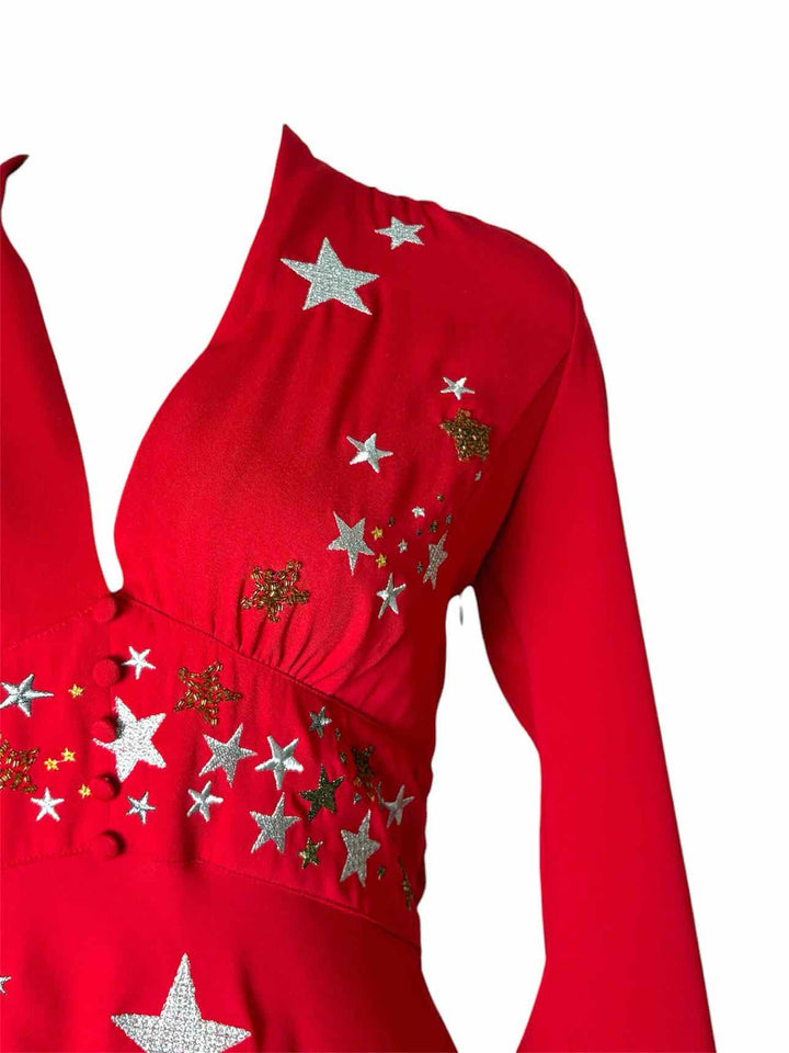 Rixo Size S Margo Embroidered Star Pattern Dress
