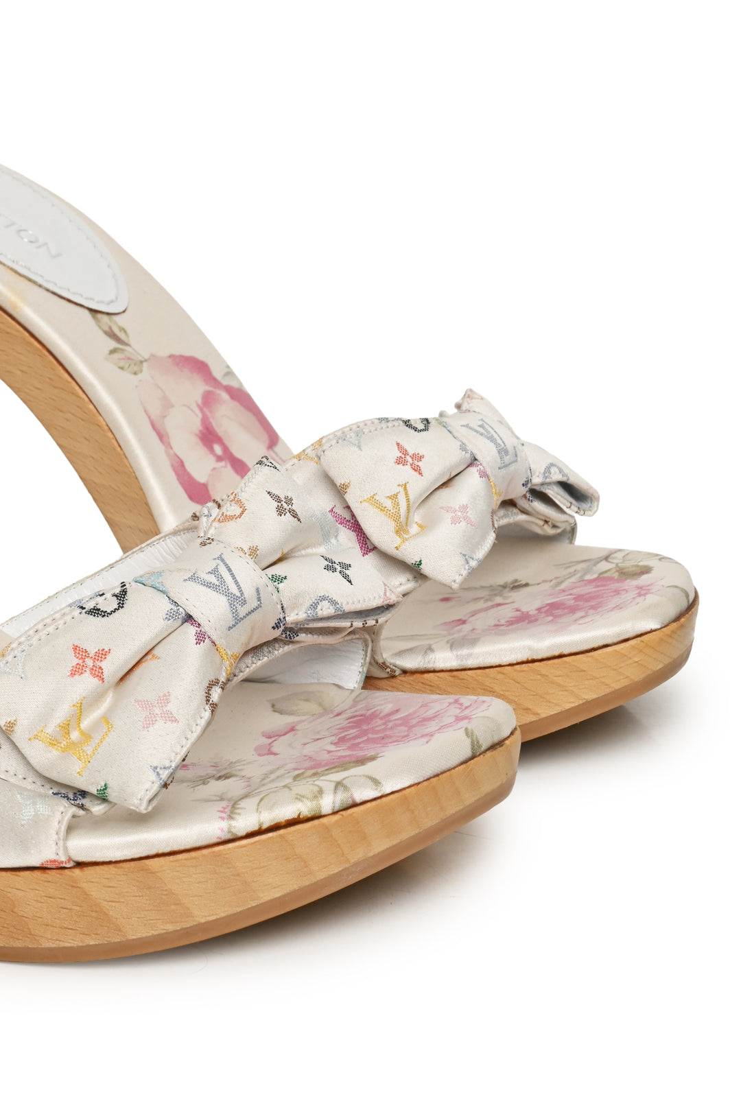 Louis Vuitton Size 39 Floral Multi-colour Monogram Bow Sandals