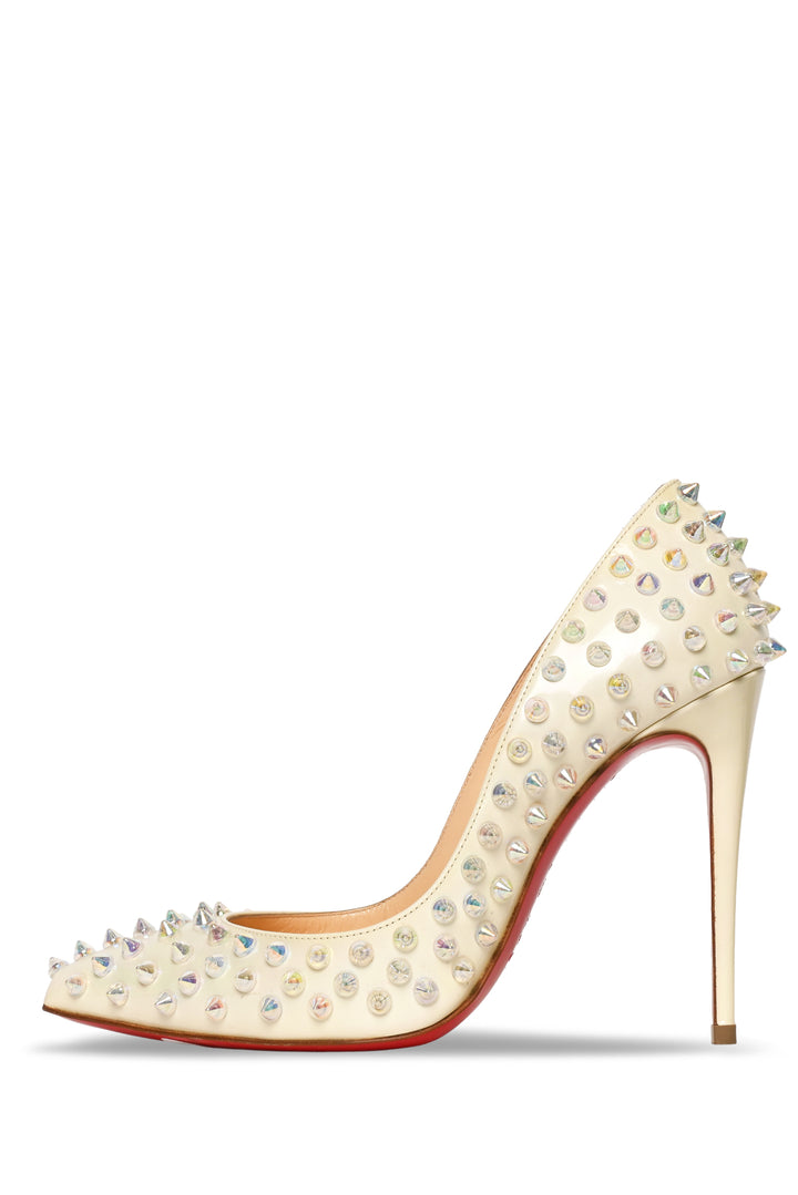 Christian Louboutin Size 35 Patent Leather Iridescent Spike 100 Pumps