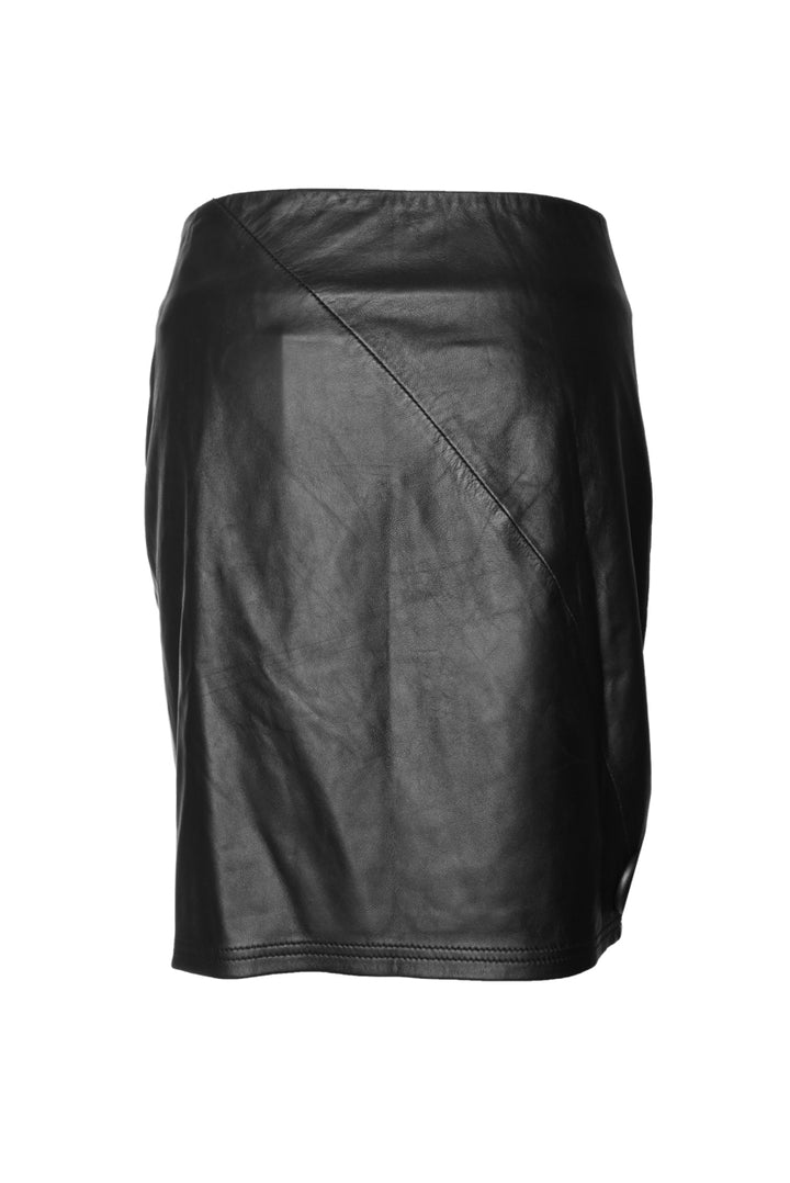 ALC Size 4 Ruffle Trim Lamb Leather Mini Skirt