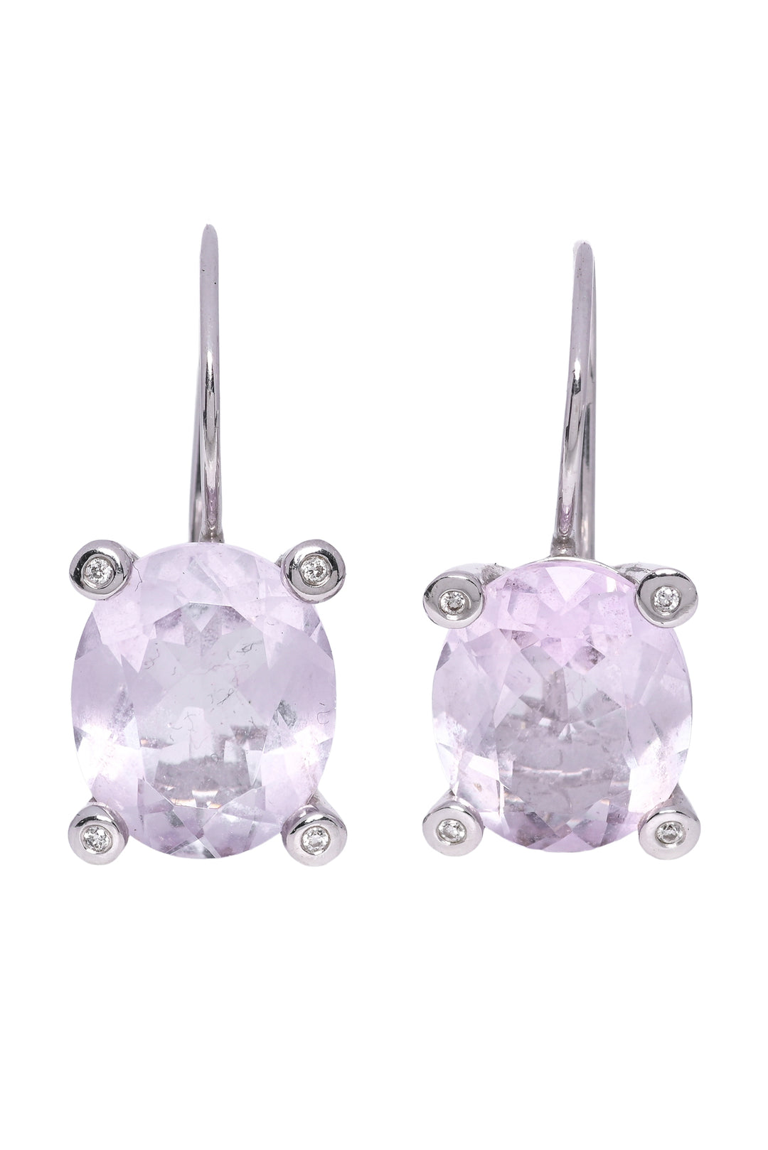 Damiani Bliss 18K White Gold Pink Amethyst & Diamond Earrings