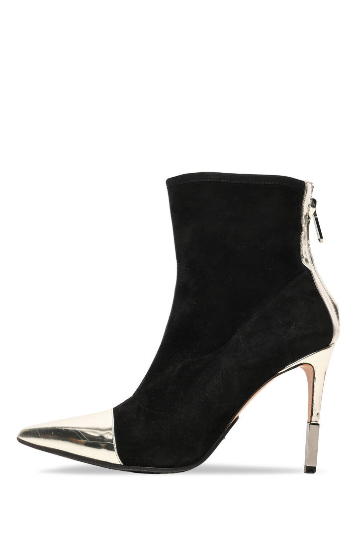 Balmain Size 39 Blair Metallic Pointy Toe Booties