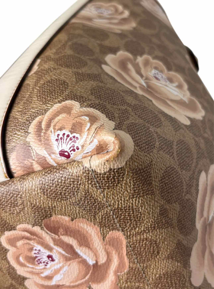 Coach Signature Rose Print Coated CanvasTote