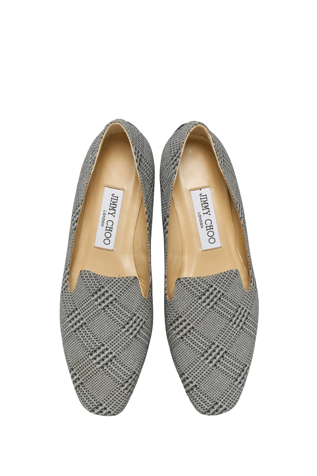 Jimmy Choo Size 37.5 Jaida Glitter Loafers