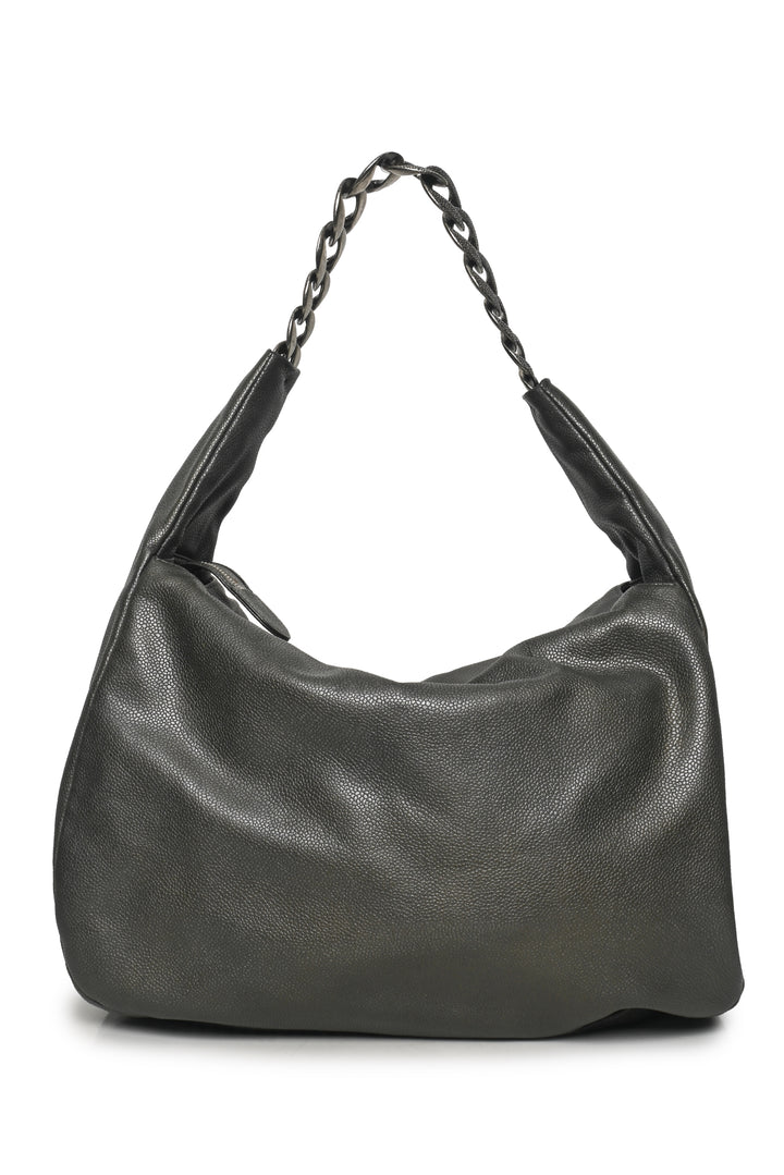 Chanel 2009-2010 Pewter Glazed Caviar Leather 31 Hobo