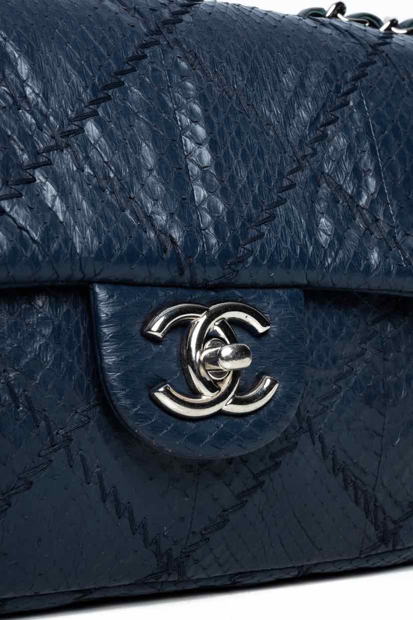 Chanel Single Flap Python Shoulder Bag