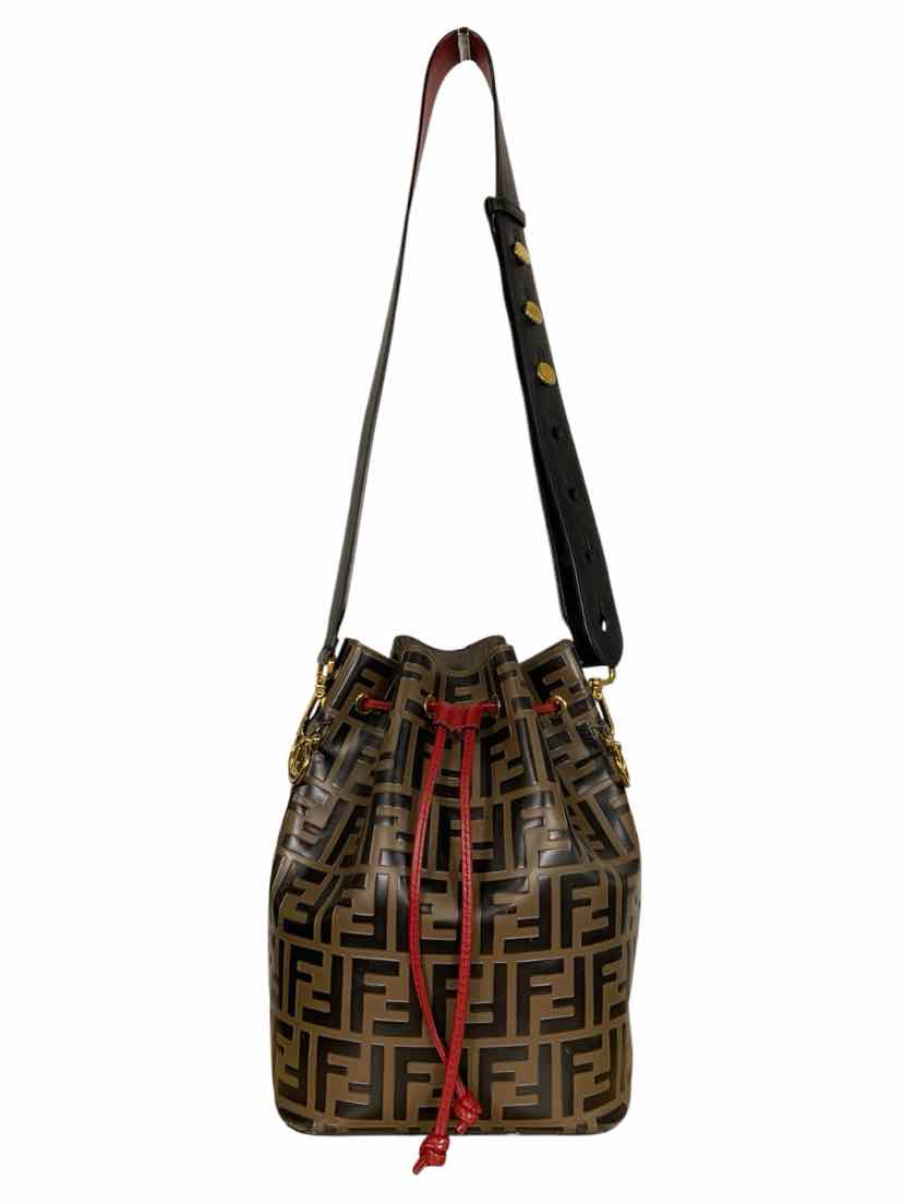 Fendi Mon Tresor Large FF Leather Bucket Bag