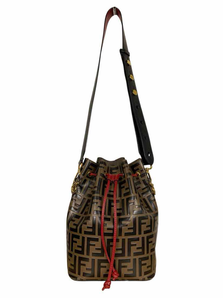 Fendi Mon Tresor Large FF Leather Bucket Bag
