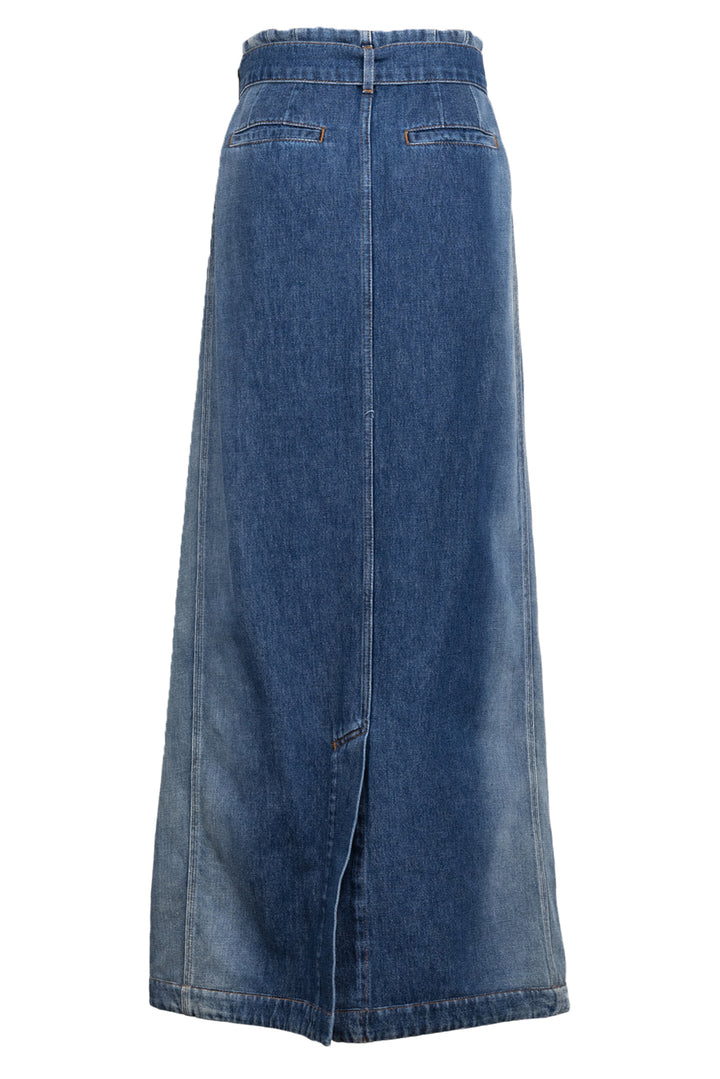 Dries Van Noten Size 36 Belted Denim Maxi Skirt