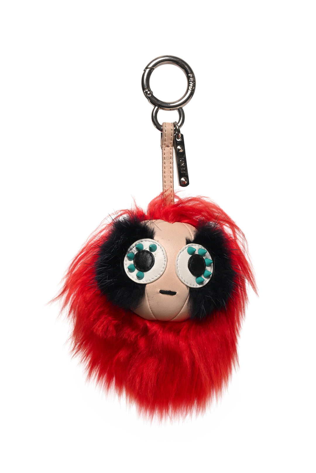 Fendi Red Fur Monster Bag Bugs Key Chain/Bag Charm
