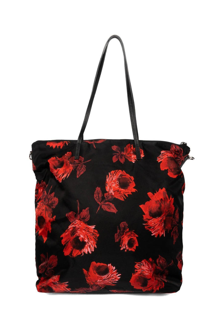 Prada Tessuto Nylon Saffiano Floral Print Tote
