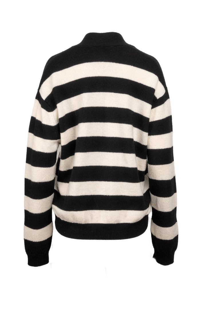 Moncler Size S Striped Logo Cardigan