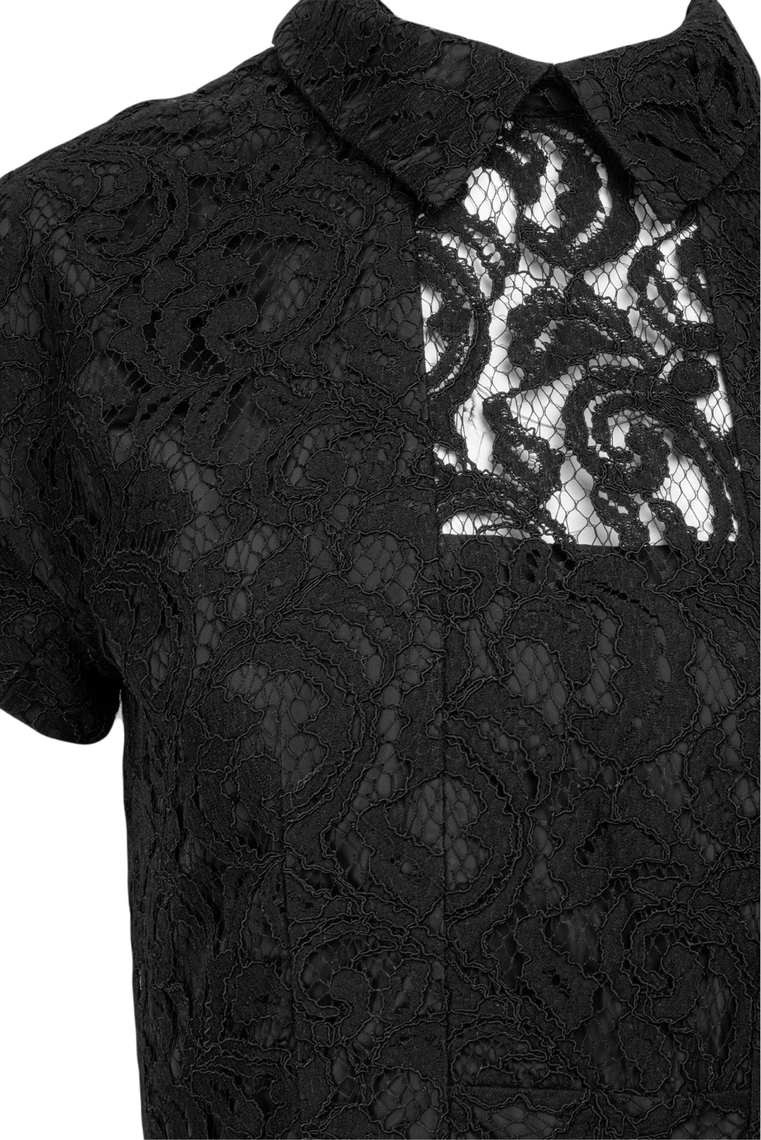 Carven Size 36 Short Sleeve Lace Maxi Dress