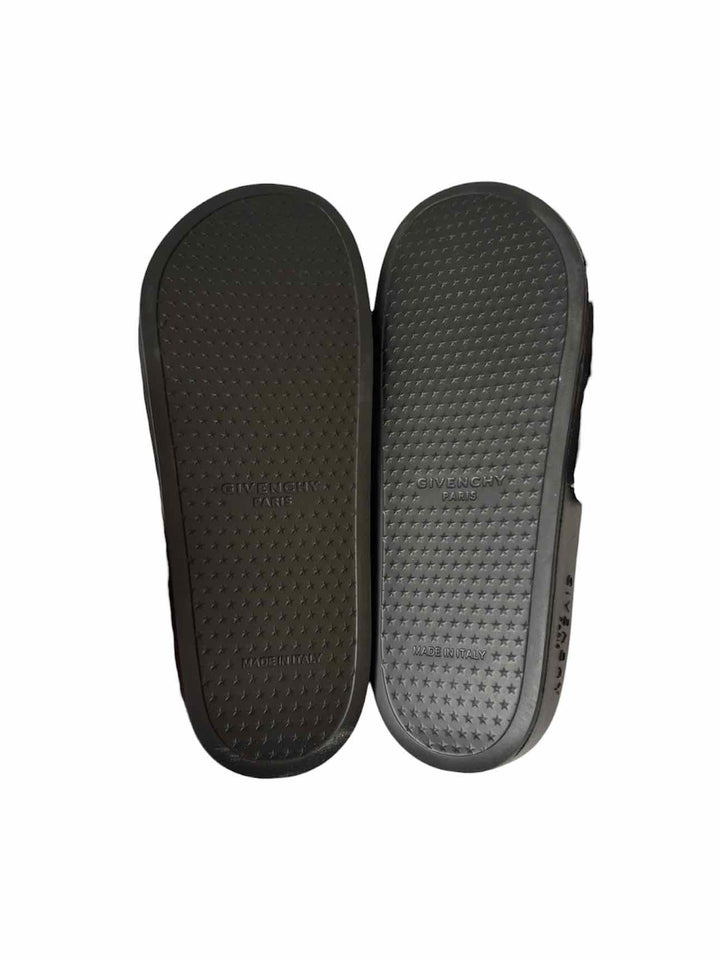 Givenchy Size 9 Logo Print Shearling Slides Sandals