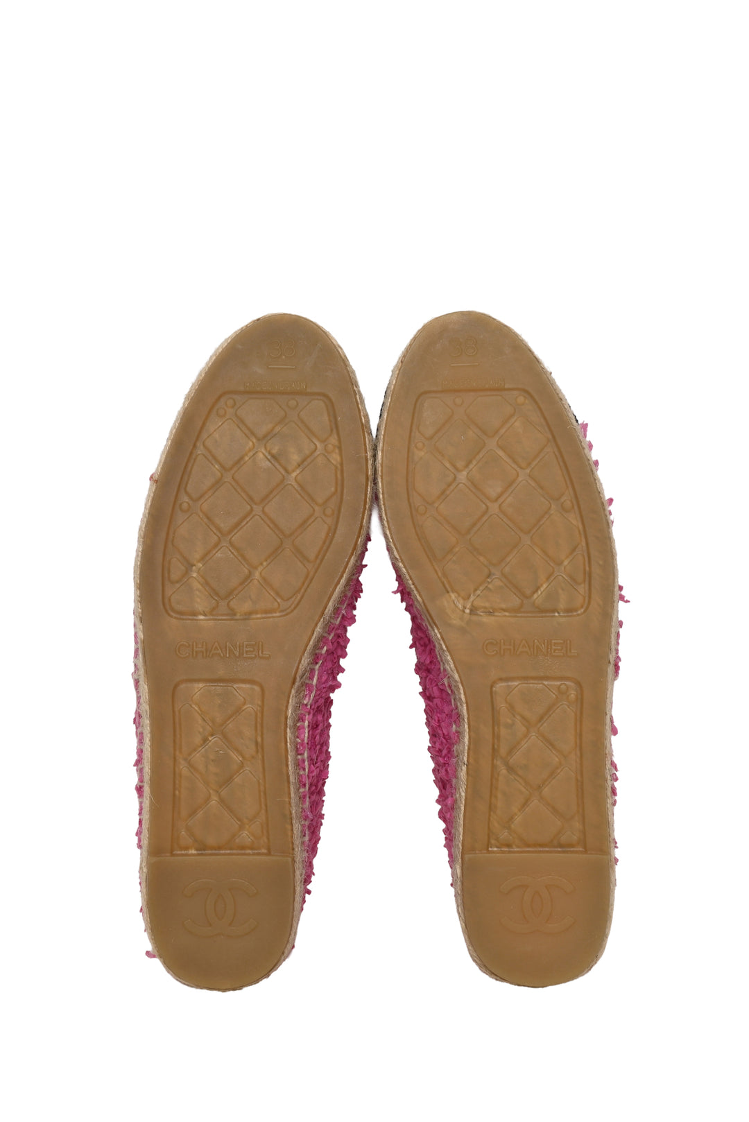 Chanel Size 38 Interlocking CC Tweed Espadrilles