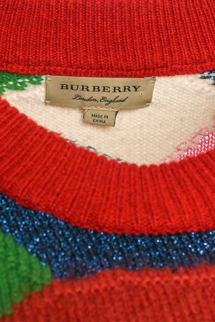 Burberry Size S Patchwork Cashmere And Wool Blend Sweater