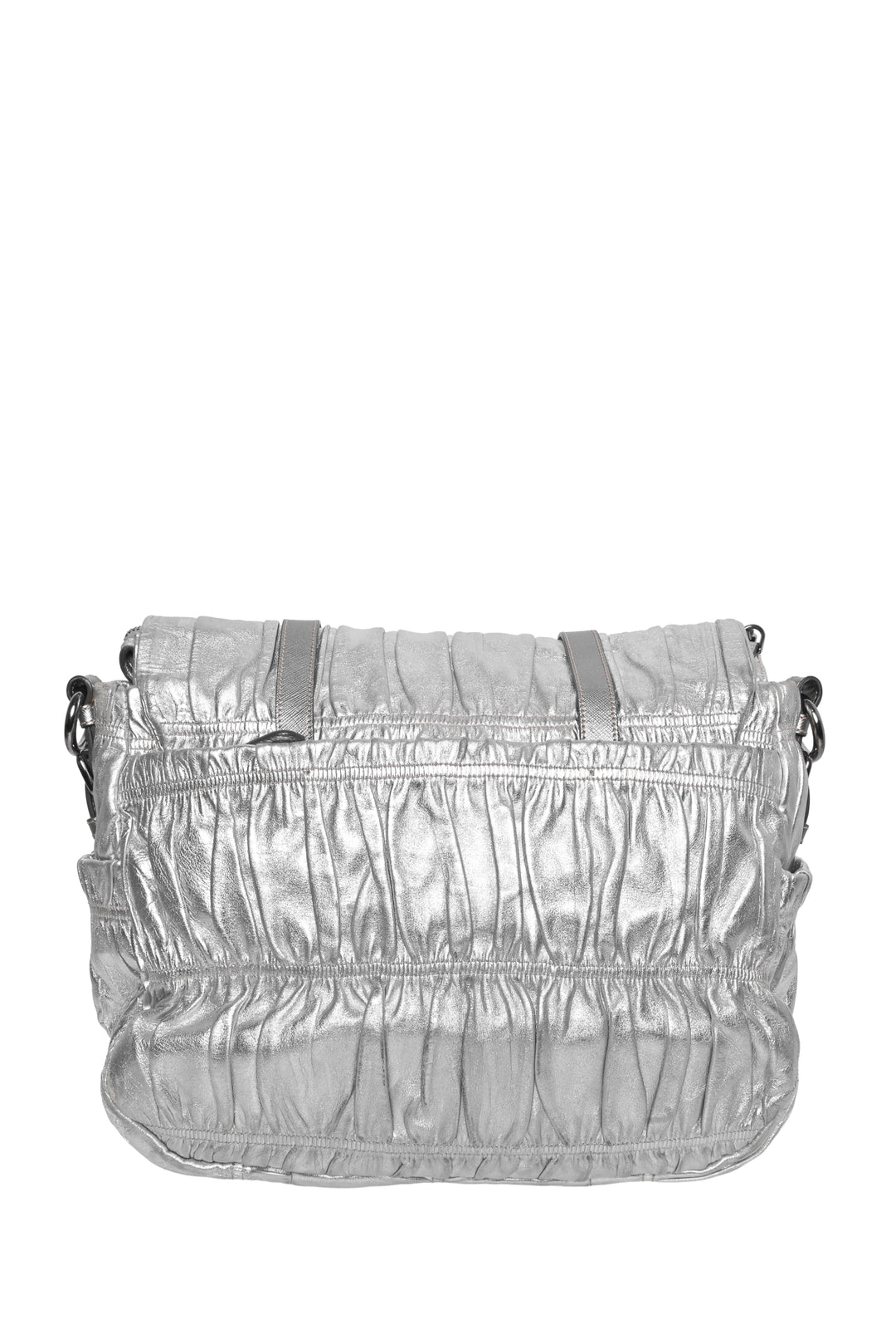 Prada Metallic Nappa Gaufre Leather Messenger Shoulder Bag