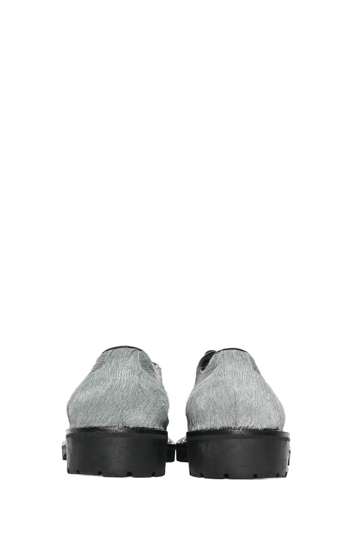 Dries Van Noten Size 40 Pony Hair Lace Up Oxford Loafers