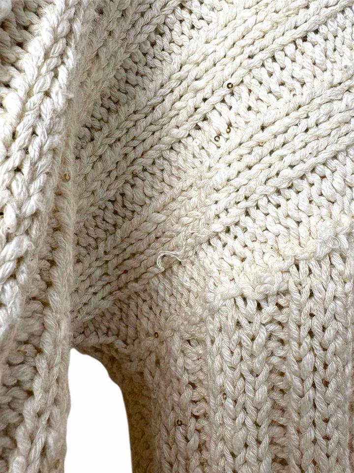 Brunello Cucinelli Size M Metallic Ribbed Cotton Blend Cardigan