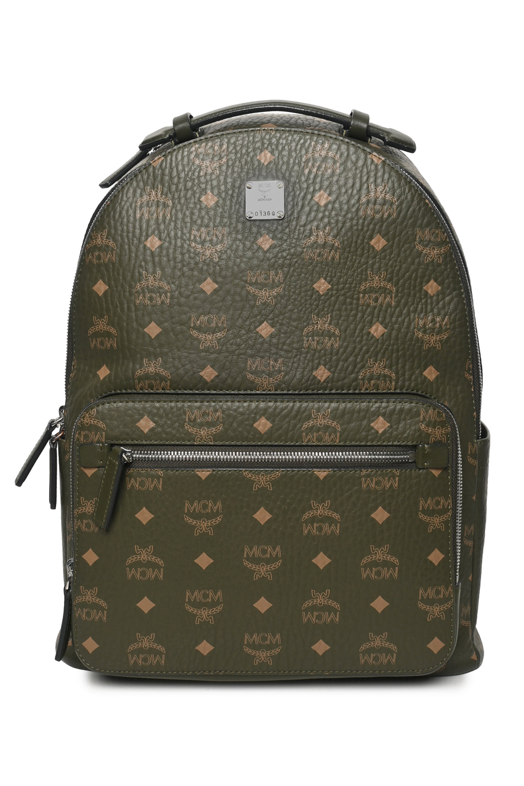MCM Stark 40 Sea Turtle Green Visetos Canvas BackPack