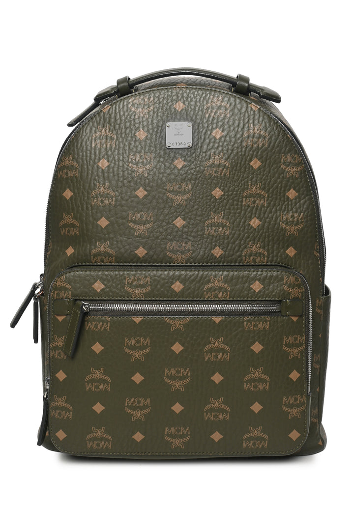 MCM Stark 40 Sea Turtle Green Visetos Canvas BackPack