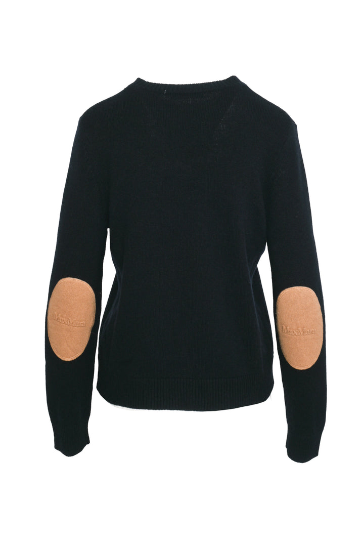 'S Max Mara Size M Contrast Logo Pockets Wool Sweater