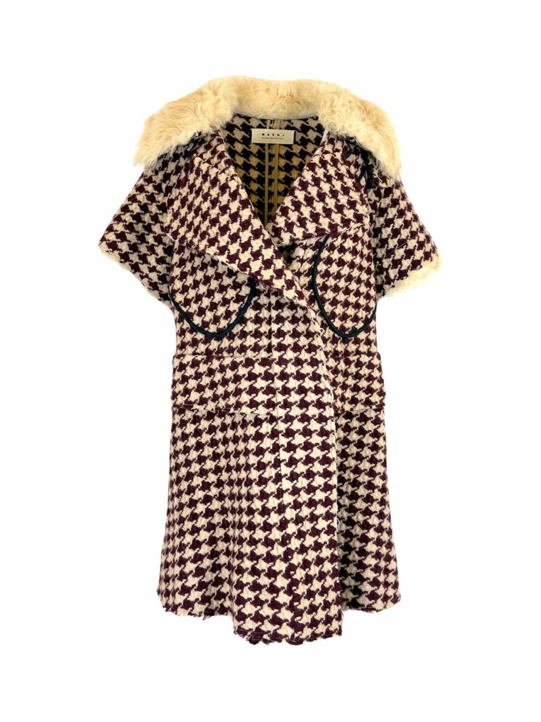 Marni Size 40 Lamb Shearling Trimmed Coat