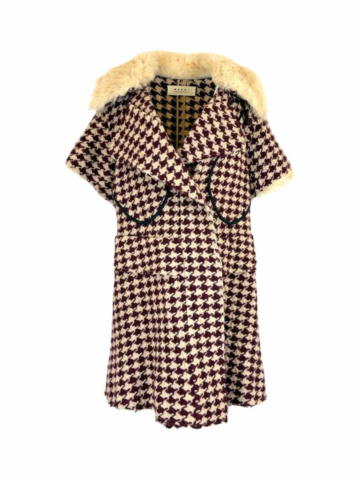 Marni Size 40 Lamb Shearling Trimmed Coat