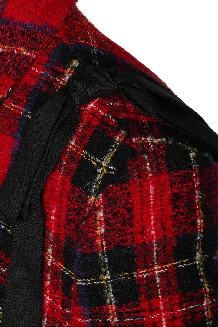 Simone Rocha Size 6 Plaid Bow Double Breasted Jacket
