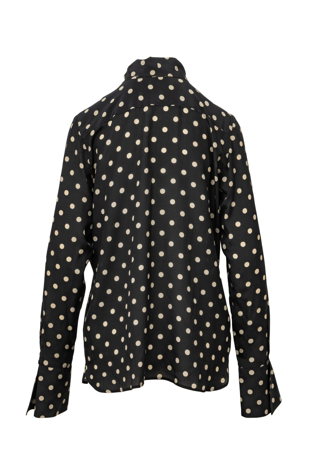 Nina Ricci Size M Polka Dot Crepe Tie-Neck Blouse