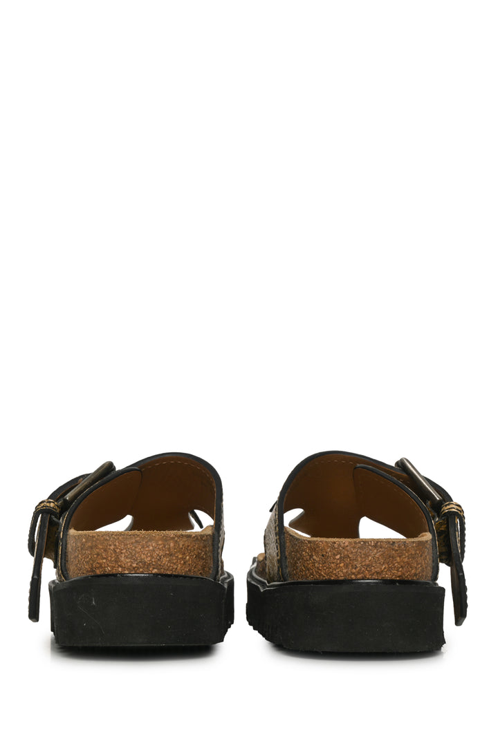 Acne Studios Size 37 Beline Python-Effect Leather Thong Sandals
