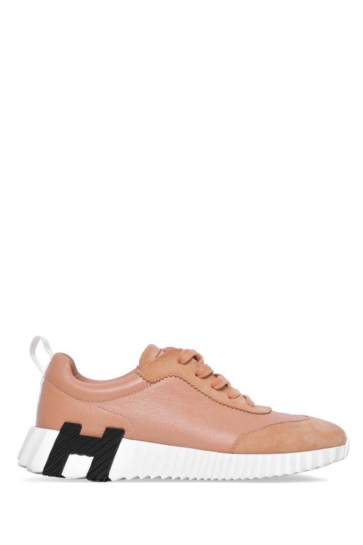 Hermes Size 38 Leather & Suede Bouncing Sneaker