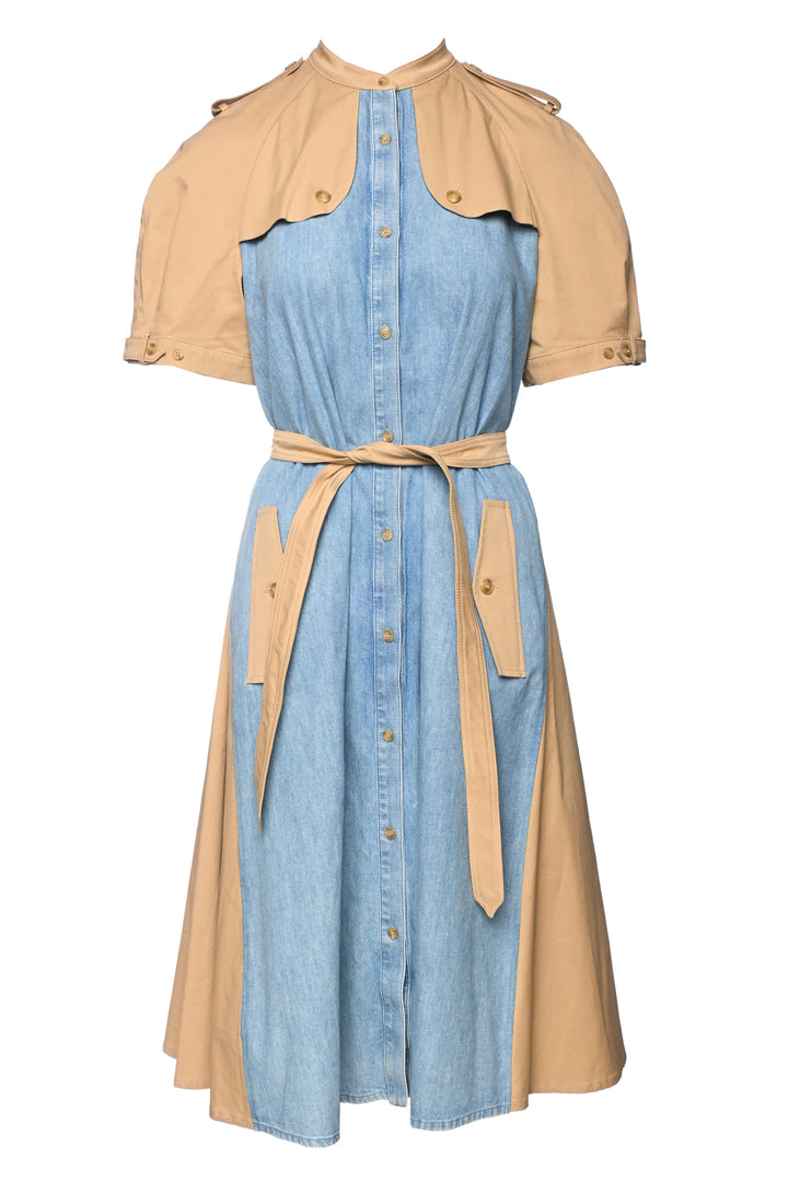 Weekend Max Mara Size 8 Denim & Cotton Dress
