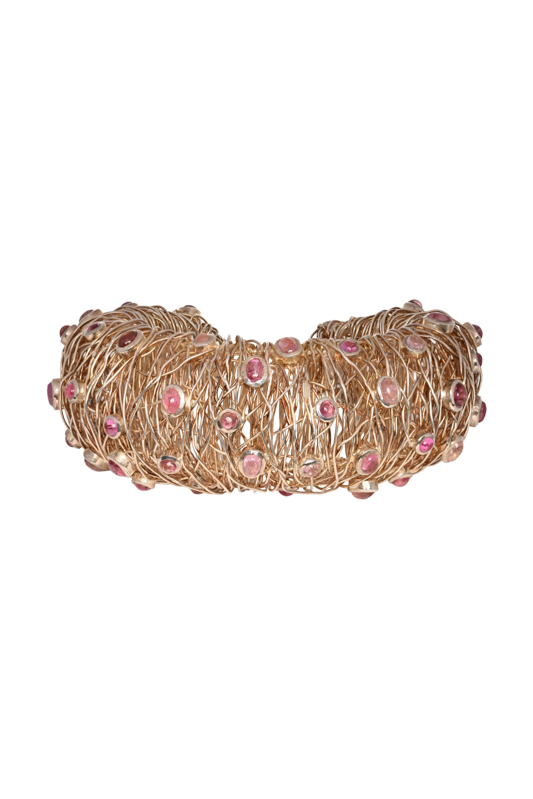 Sterling Silver & Pink Sapphire Bangle Bracelet