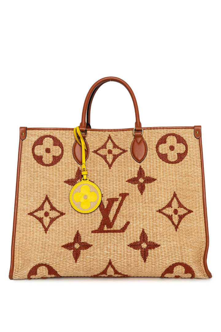 Louis Vuitton Monogram OnTheGo GM Raffia Tote